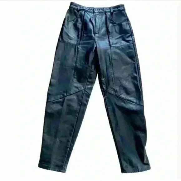 BLACK LEATHER PANT  MADE IN CANADA CLASSY SIZE 14 - Picture 15 of 15